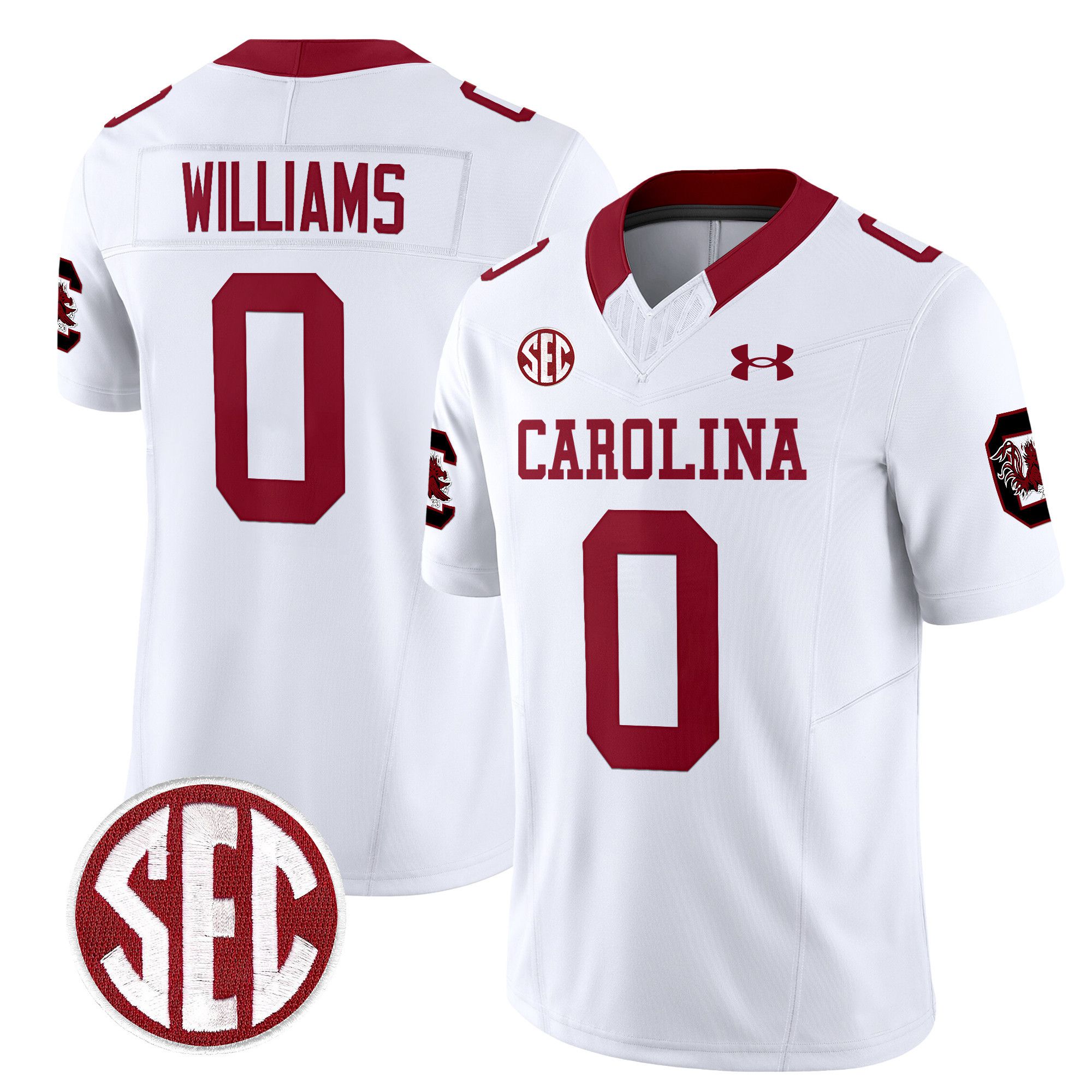 Men South Carolina Gamecocks #0 Williams White 1980 Throwback Vapor Limited 2024 NCAA Jersey->ncaa teams->NCAA Jersey